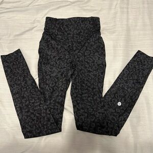 camo/cheetah print black lululemon leggings 28
